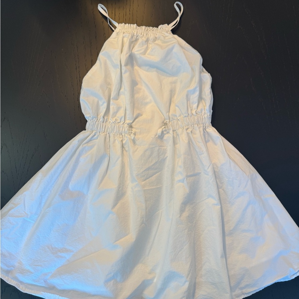 Zara White Cotton Sundress with Spaghetti Straps